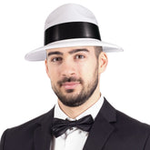 White Gangster Fedora Hats